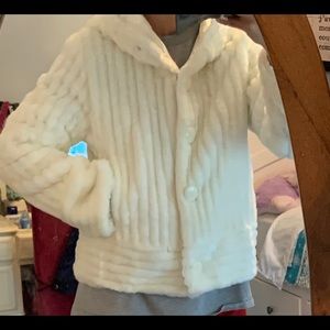 JLo white faux fur coat